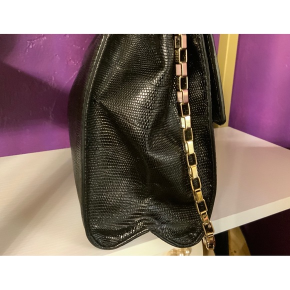 Kate Spade Black Large Scarlette Carroll Park Embossed Exotic Bag - Picture 3 of 10